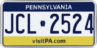 PA license plate JCL2524