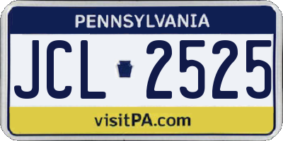 PA license plate JCL2525