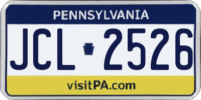 PA license plate JCL2526