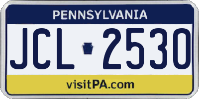 PA license plate JCL2530