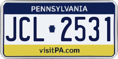PA license plate JCL2531