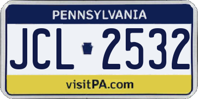 PA license plate JCL2532