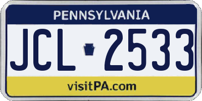 PA license plate JCL2533