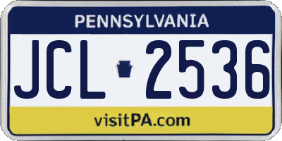 PA license plate JCL2536