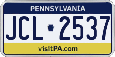 PA license plate JCL2537