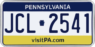 PA license plate JCL2541