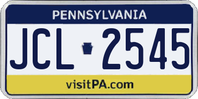 PA license plate JCL2545