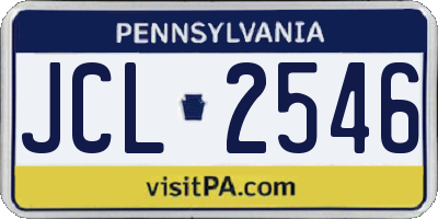 PA license plate JCL2546