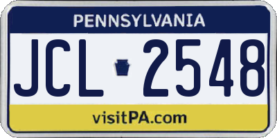 PA license plate JCL2548