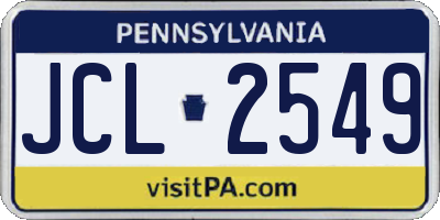 PA license plate JCL2549