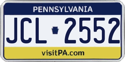 PA license plate JCL2552