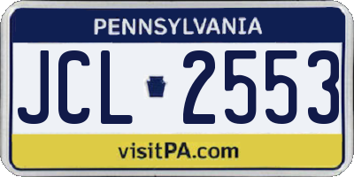 PA license plate JCL2553