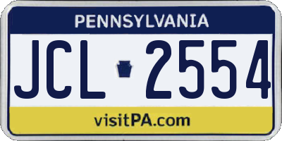 PA license plate JCL2554