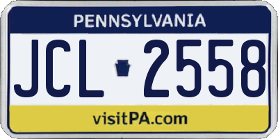 PA license plate JCL2558