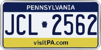 PA license plate JCL2562