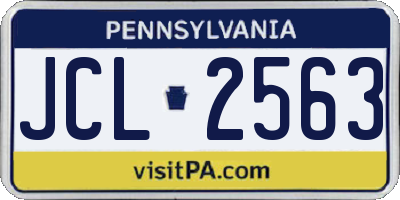 PA license plate JCL2563