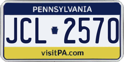 PA license plate JCL2570