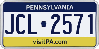 PA license plate JCL2571