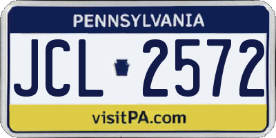 PA license plate JCL2572