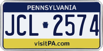 PA license plate JCL2574