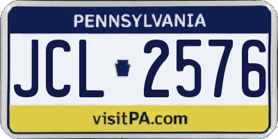 PA license plate JCL2576