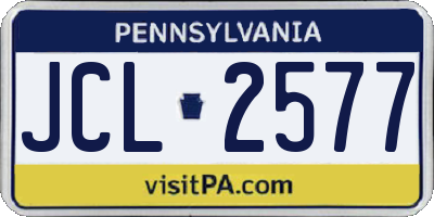 PA license plate JCL2577