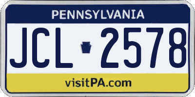 PA license plate JCL2578