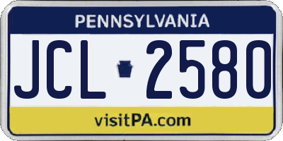 PA license plate JCL2580