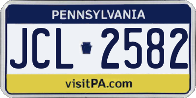 PA license plate JCL2582