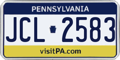PA license plate JCL2583