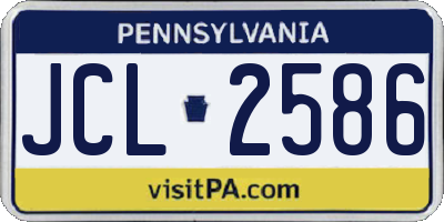 PA license plate JCL2586