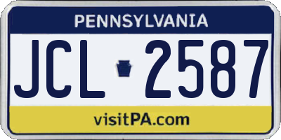 PA license plate JCL2587