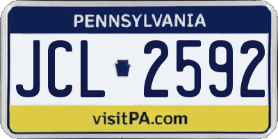 PA license plate JCL2592