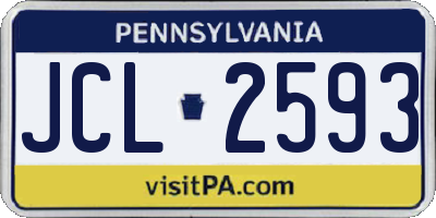 PA license plate JCL2593
