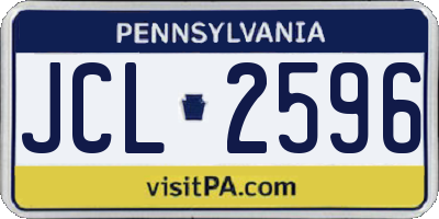 PA license plate JCL2596