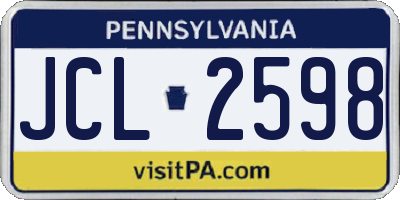 PA license plate JCL2598