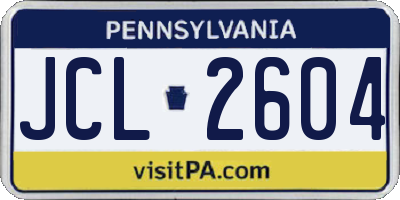 PA license plate JCL2604