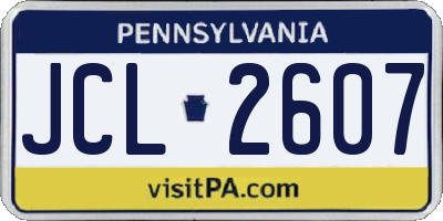 PA license plate JCL2607