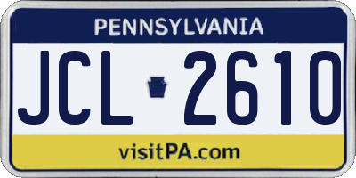 PA license plate JCL2610
