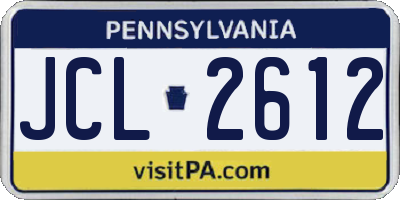 PA license plate JCL2612