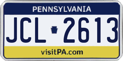 PA license plate JCL2613