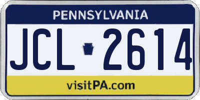 PA license plate JCL2614