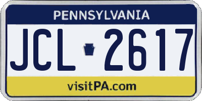 PA license plate JCL2617