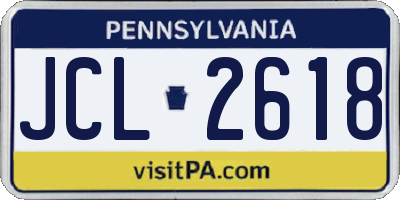 PA license plate JCL2618