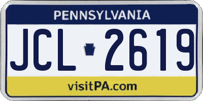 PA license plate JCL2619