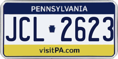 PA license plate JCL2623