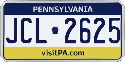 PA license plate JCL2625