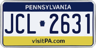 PA license plate JCL2631