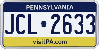 PA license plate JCL2633