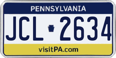 PA license plate JCL2634